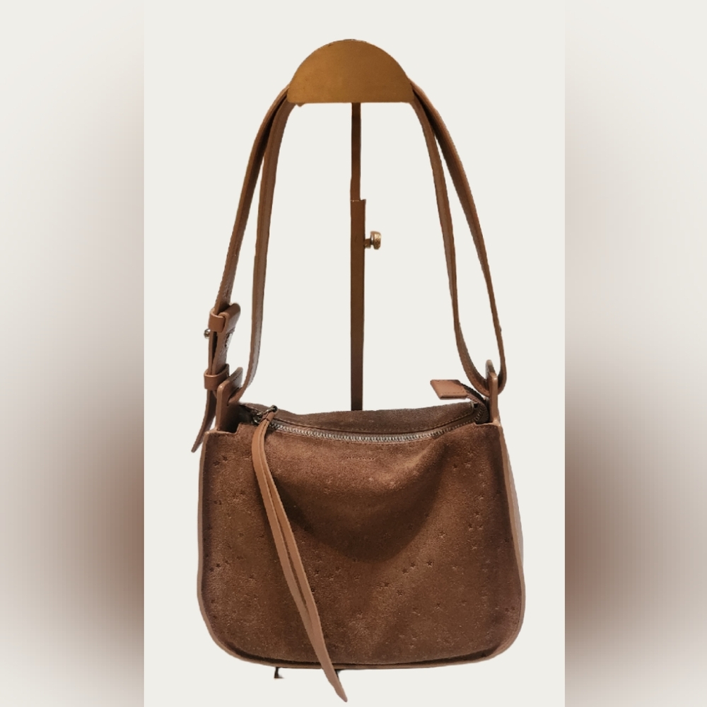 All Saints Brown Suede Shoulder Bag